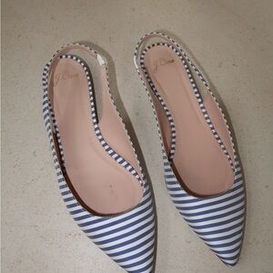 J. Crew Navy and White Striped Flats
